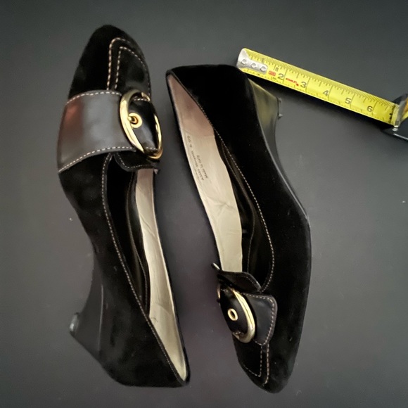 Coach “Margaret” Suede Low Wedges I Color: black I Size: 8.5 - Picture 5 of 5